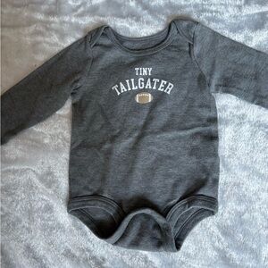 Tiny Tailgater Gray Long-Sleeve Baby One-Piece